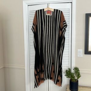 Laise Adzer 1980s Long natural fiber Long Poncho